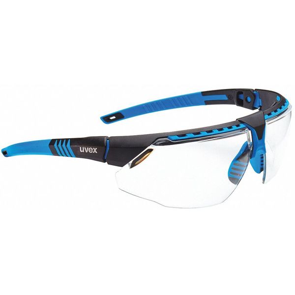 Honeywell Uvex Safety Glasses, Avatar, HydroShield Anti-Fog Coating, Standard, Blue/Black Half-Frame, Clear Lens S2870HS