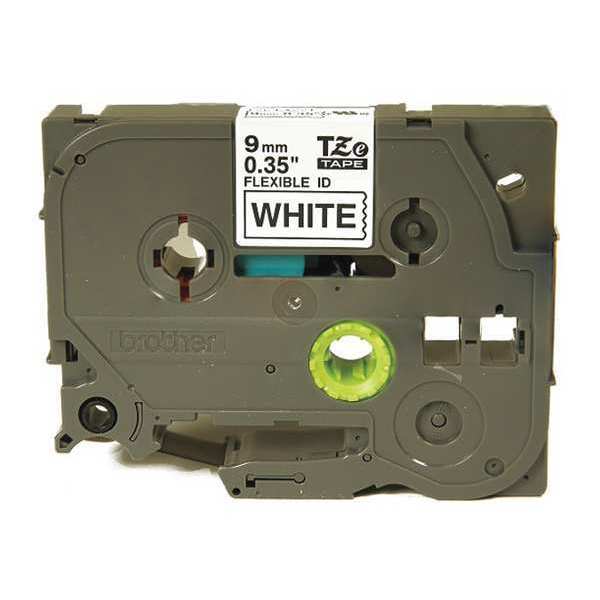 Brother Label Tape Cartridge, Black/White, 23/64"W TZeFX221