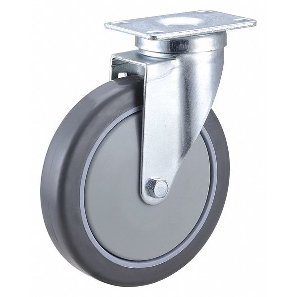 Zoro Select Plate Caster, 6" Wheel Dia, 150 lb. 406P71