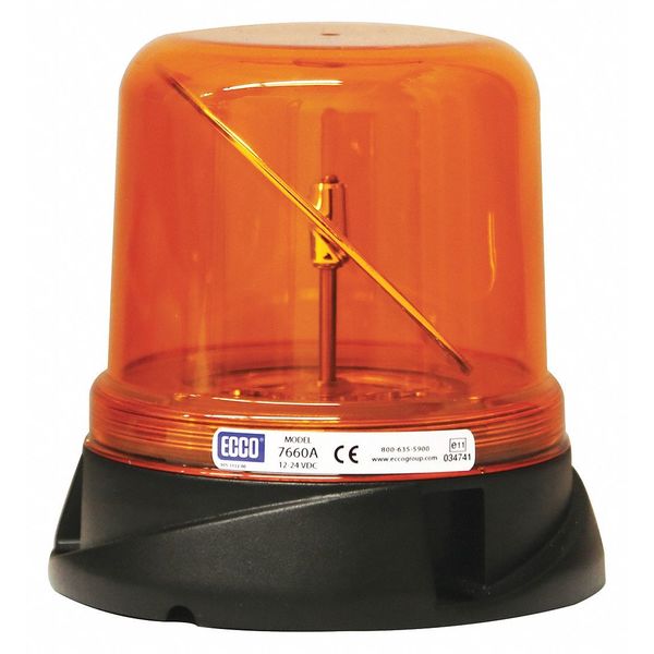 Ecco Rotating Beacon, Amber, 6-13/64" H 7660A