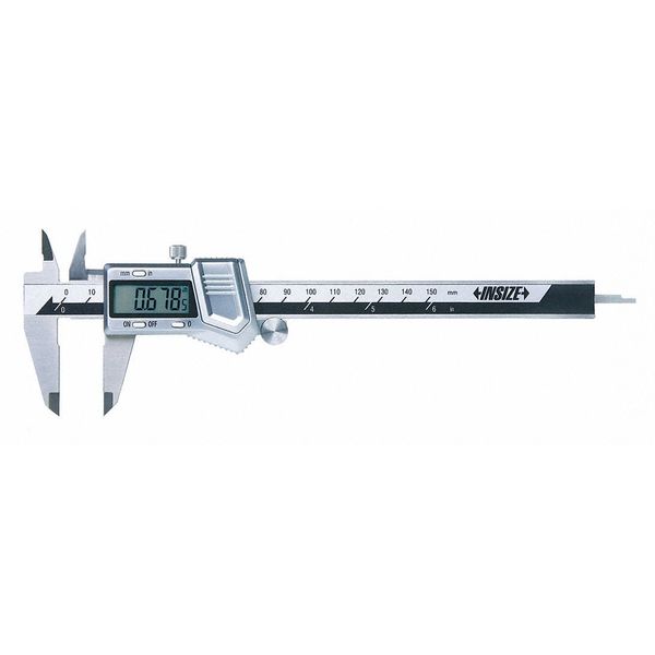 Insize Digital Caliper, SS, 0-8"/0-200mm Range 1114-200A