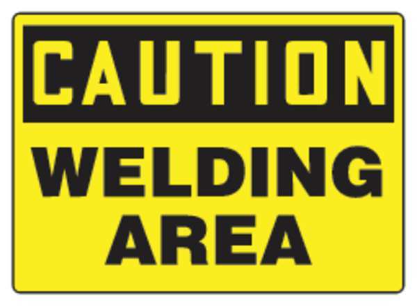 Accuform Caution Sign, 10 in Height, 14 in Width, Aluminum, Rectangle, English MCHL672VA