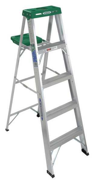 Werner 5 ft Aluminum Stepladder, 225 lb Capacity 355