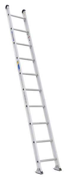 Werner 10 ft. Straight Ladder, Aluminum, 10 Steps, 375 lb Load Capacity 510-1