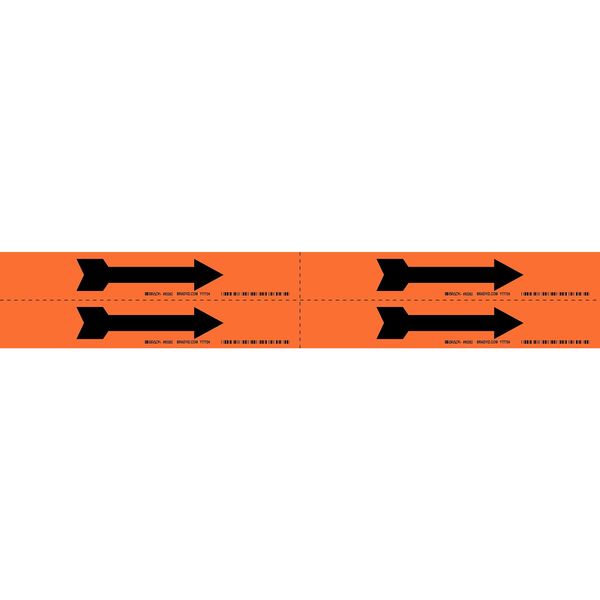 Brady Pipe Marker, Direction Arrow, Orange, 93262 93262