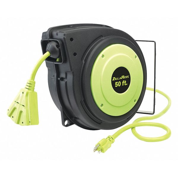 Legacy 50 ft. 14/3 Retractable Cord Reel 15 Amps 3 Outlets 120VAC Voltage  (FZ8140503)