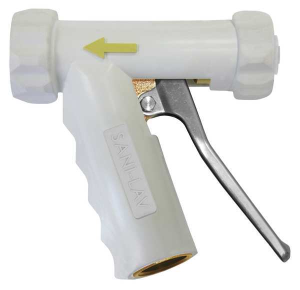 Sani-Lav Pistol Grip Spray Nozzle, 3/4" Female, 150 psi, 7 gpm, White N1TW