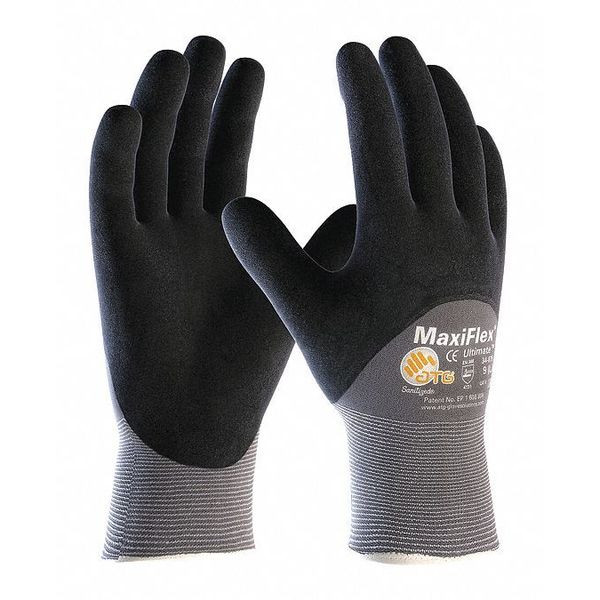 Pip Foam Nitrile Coated Gloves, 3/4 Dip Coverage, Black/Gray, XS, 12PK 34-875/XS