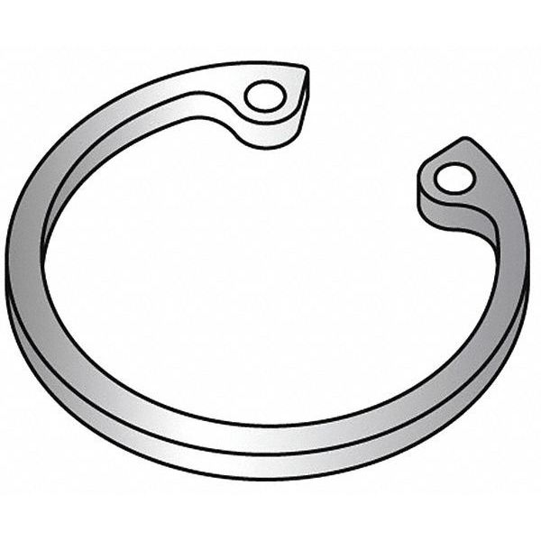 Zoro Select Internal Retaining Ring, Steel, Plain Finish, 2 11/16 in Bore Dia., 10 PK U36050.268.0001