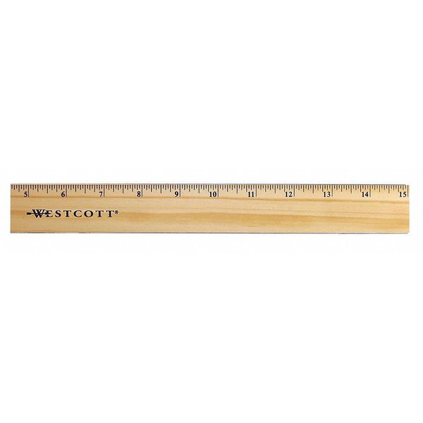 Westcott 05225 Ruler,Wood,15 in
