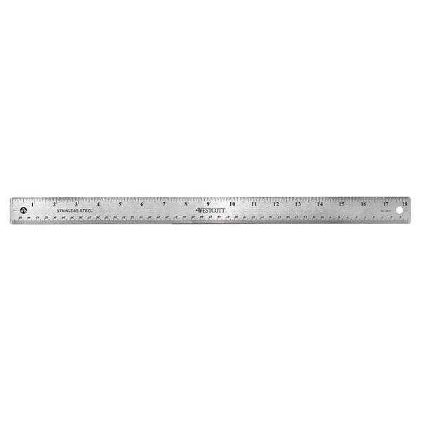 Westcott Metal Edge Office Ruler - 12 Length 1 Width