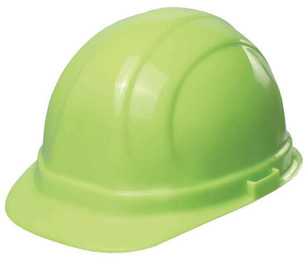 Erb Safety Front Brim Hard Hat, Type 1, Class E, Pinlock (6-Point), Hi-Vis Lime 19130-HIVIS LIME