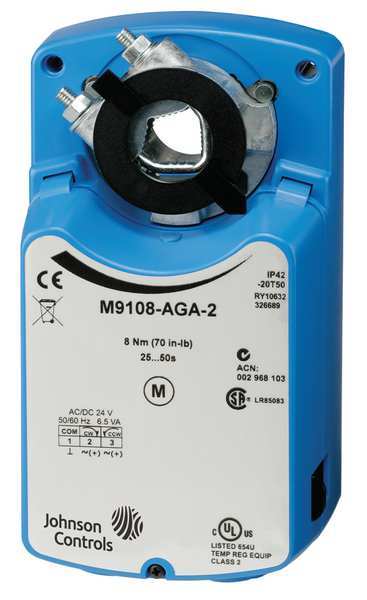 Johnson Controls Electric Actuator, 25 to 50 sec. M9108-AGA-2
