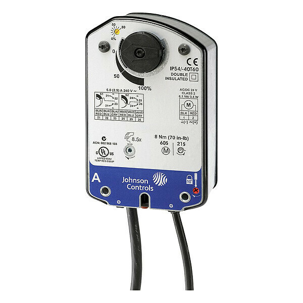 Johnson Controls Elec Act, 70 in.-lb., Proportional, 24VAC VA9208-GGA-3