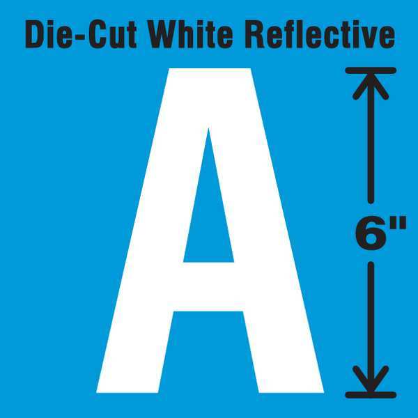 Stranco Die-Cut Reflective Letter Label, A, 6In H DWR-6-A-EA