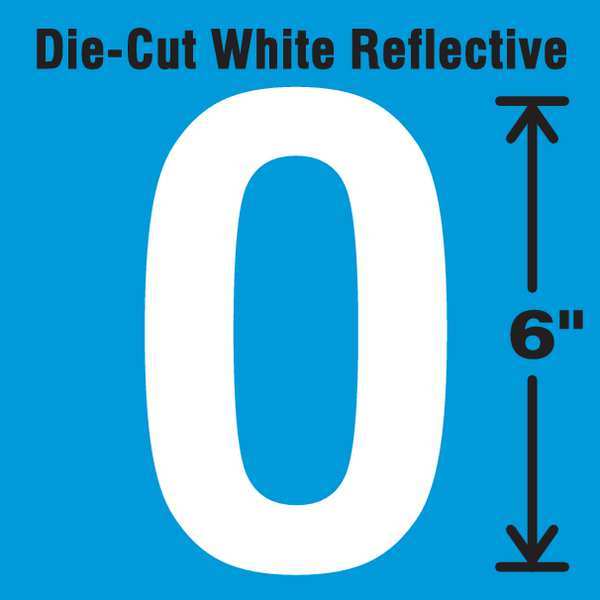 Stranco Die-Cut Reflective Letter Label, O, 6In H DWR-6-O-EA