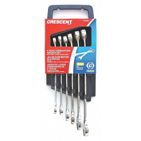 Crescent 6 Piece 12 Point SAE Combination Wrench Set CCWS0-05