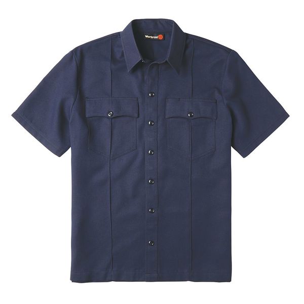Workrite Fire Service FR Untucked Uniform Shirt, Navy Blue, XL FSU2NV