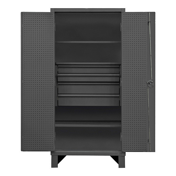 Durham Mfg 12 ga. ga. Steel Pegboard Storage Cabinet, 36 in W, 78 in H, Stationary HDCDB243678-4M95