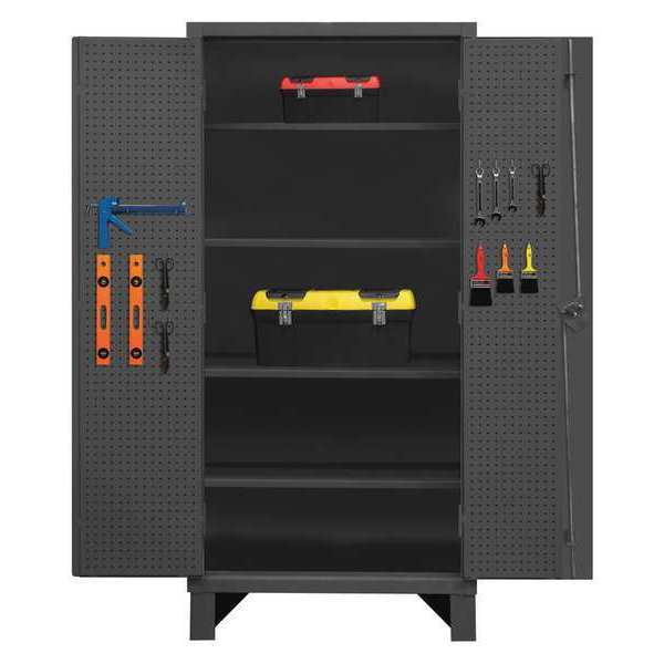 Durham Mfg 12 ga. ga. Steel Pegboard Storage Cabinet, 36 in W, 78 in H, Stationary HDCP243678-PB32-4S95