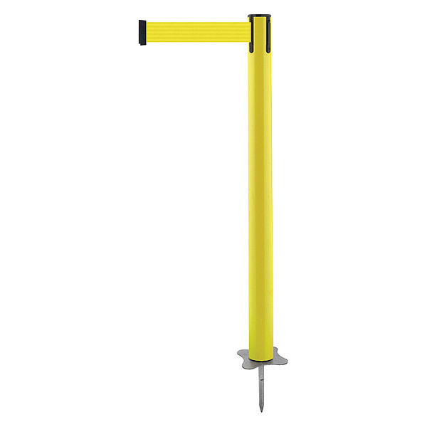 Tensabarrier Spike Post, Yellow Post, 43" H 884-35-MAX-Y5X-C