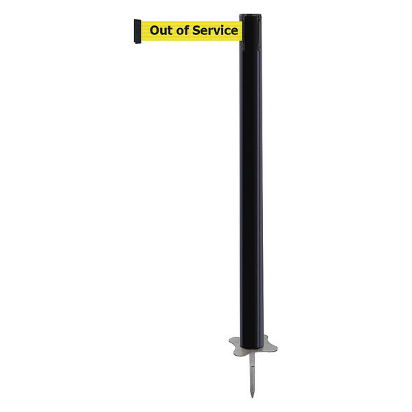 Tensabarrier Spike Post, Black Post, 43" H 884-33-MAX-YEX-C