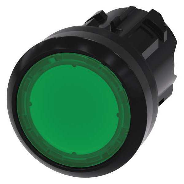 Siemens Illuminated Push Button Operator, 22 mm, Green 3SU1001-0AB40-0AA0