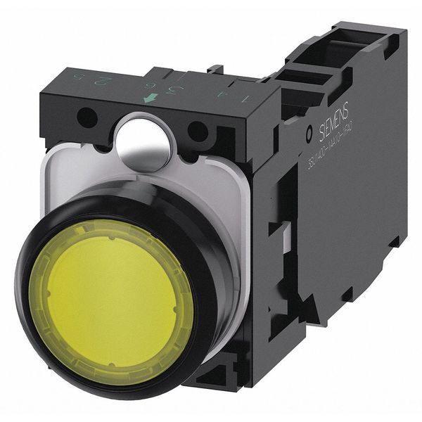 Siemens Illuminated Push Button, Yellow, 22mm, LED 3SU1103-0AB30-1FA0