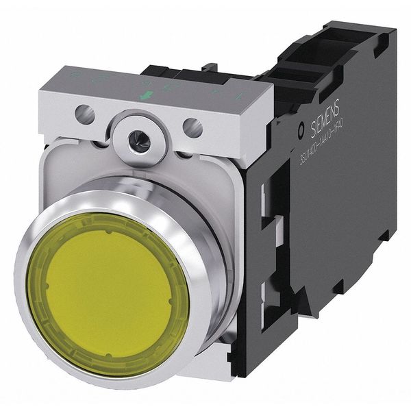 Siemens Illuminated Push Button, Yellow, 22mm, LED 3SU1153-0AB30-1FA0