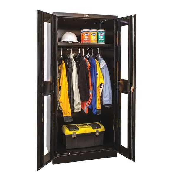 Zoro Select 24 ga. ga. Steel Wardrobe Storage Cabinet, 36 in W, 72 in H, Stationary 230W361872SVA-ME