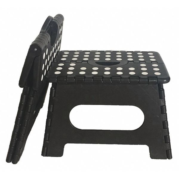 Big John 1 Step, Folding Plastic Step Stand, 700 lb. Load Capacity, Black/White BJSTEP