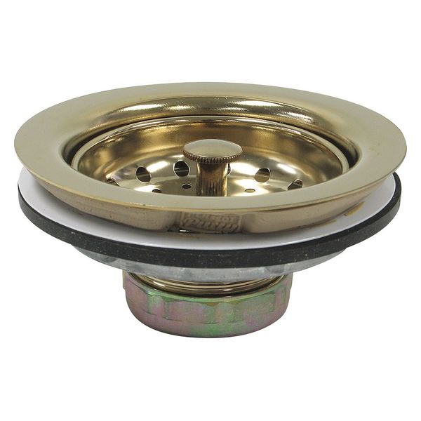 Perfect Putty Sink Strainer, Polished Brass, 4-1/2" L 59-3106