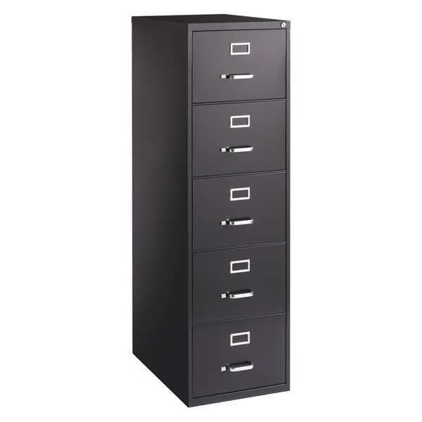 Hirsh 18" W 5 Drawer File Cabinet, Black, Legal 17781