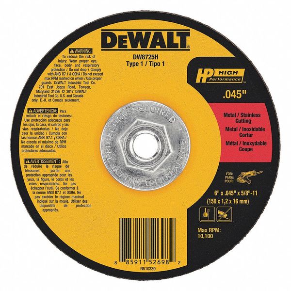 Dewalt High-Performance Cutting Wheels DW8725H