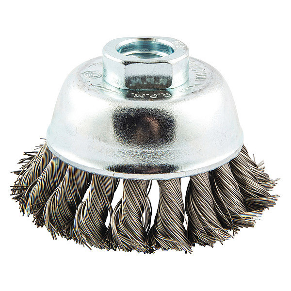 Zoro Select Knot Wire Cup Brush, Threaded Arbor Moun 66252838871