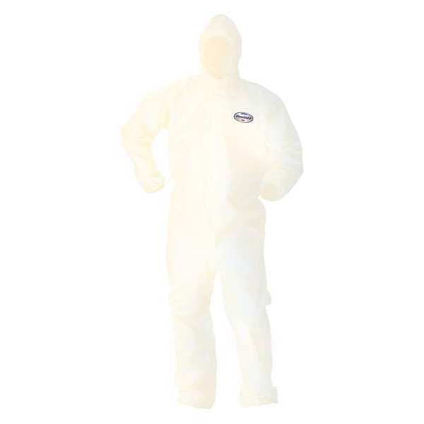 Kleenguard Coveralls, 10 PK, White, KleenGuard(TM) A80, Zipper 45646