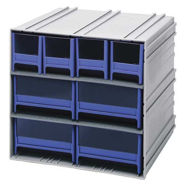 Quantum Storage Systems Parts Cabinet With Drawers with 8 Drawers, polypropylene, 11-3/4 in W x 11-3/8 in D QIC-4244BL