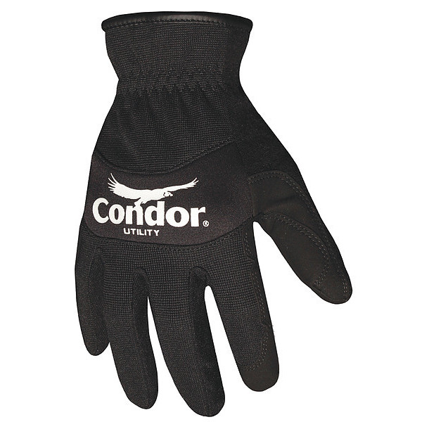 Condor Mechanics Gloves, S, Black, Spandex/Neoprene 42LA05