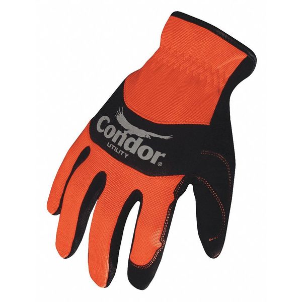 Condor Hi-Vis Mechanics Gloves, XL, Orange/Black, Spandex/Neoprene 42LA13