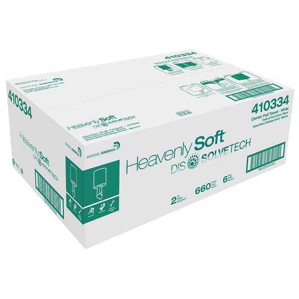 Sofidel Heavenly Soft Center Pull Paper Towels, 2 Ply, 660 Sheets, White, 6 PK 410334