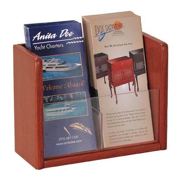 Sandusky Lee Brochure Holder, Cherry/Acrylic, 1 Pocket 0622-17