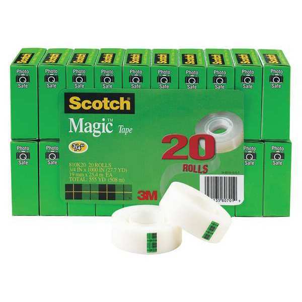 Scotch Magic Tape 3/4 inch x 1296 inch 1 inch Core Clear 6/Pack
