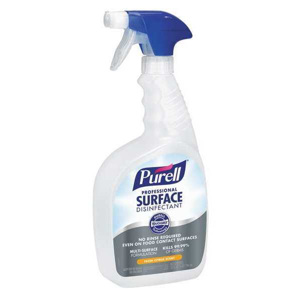 Purell Cleaner and Disinfectant, 32 oz. Trigger Spray Bottle, Alcohol, 12 PK 3342-12