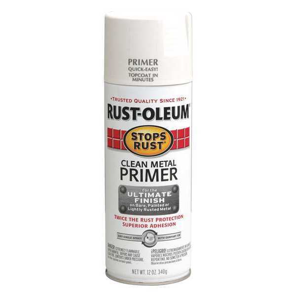 Stops Rust Spray Paint, White, Primer, 12 oz 7780830 | Zoro