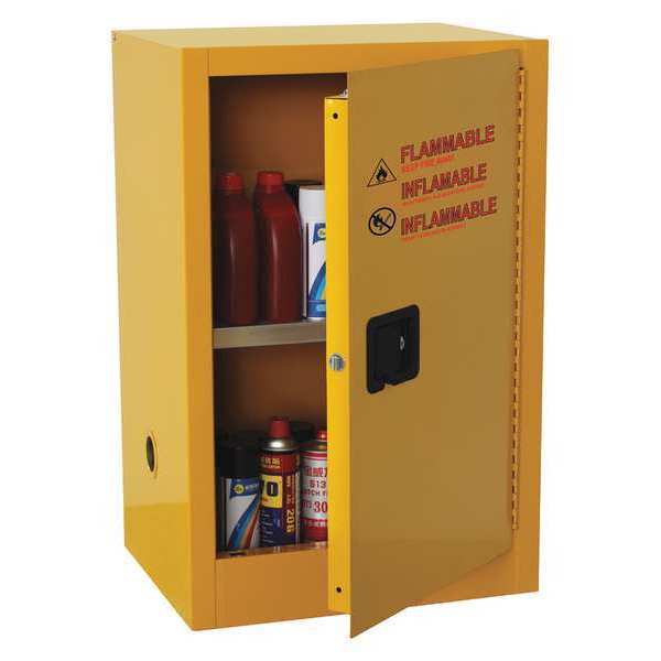 Condor Flammable Safety Cabinet, 16 gal., Yellow 42X496