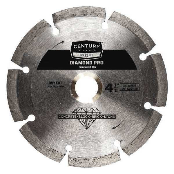 Century Drill & Tool Diamond Saw Blade, 4-1/2in., Segmented Rim 75454