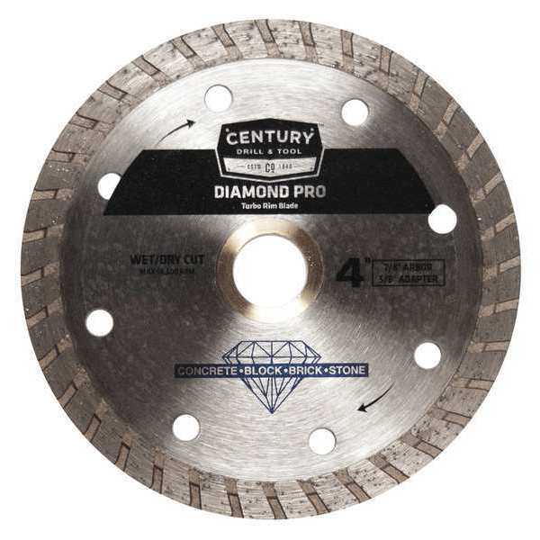 Century Drill & Tool Diamond Saw Blade, 4 in., Turbo Rim 75450