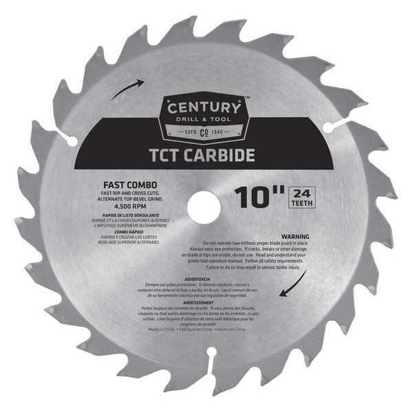 Century Drill & Tool 10", 24-Teeth Carbide Fast Combo Blade, TCT 09930