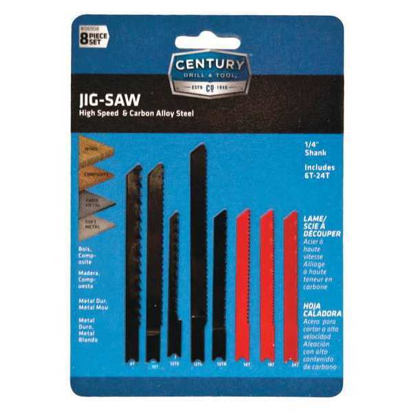 Century Drill & Tool Jig Saw Blade Set, 8Pc 06908