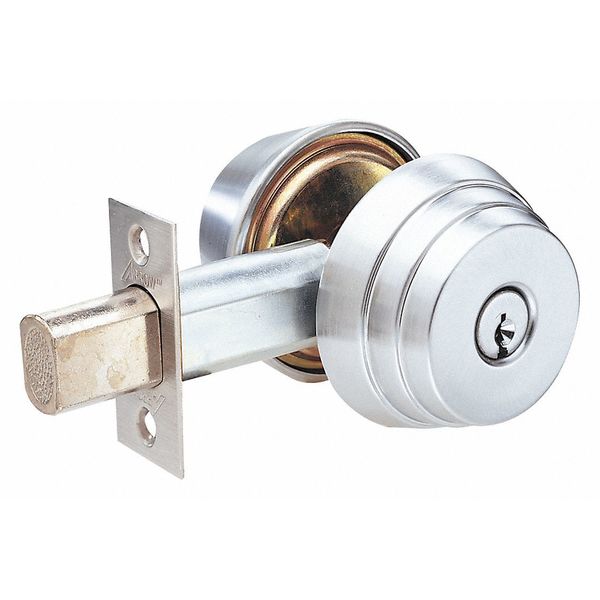 Arrow Lock Deadbolt, Cylindrical, Satin Chrome Finish E62 26D